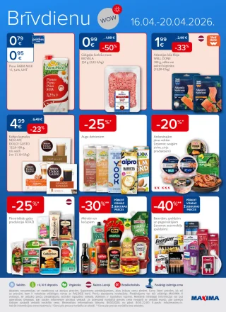 Maxima • Brīvdienu piedāvājumi