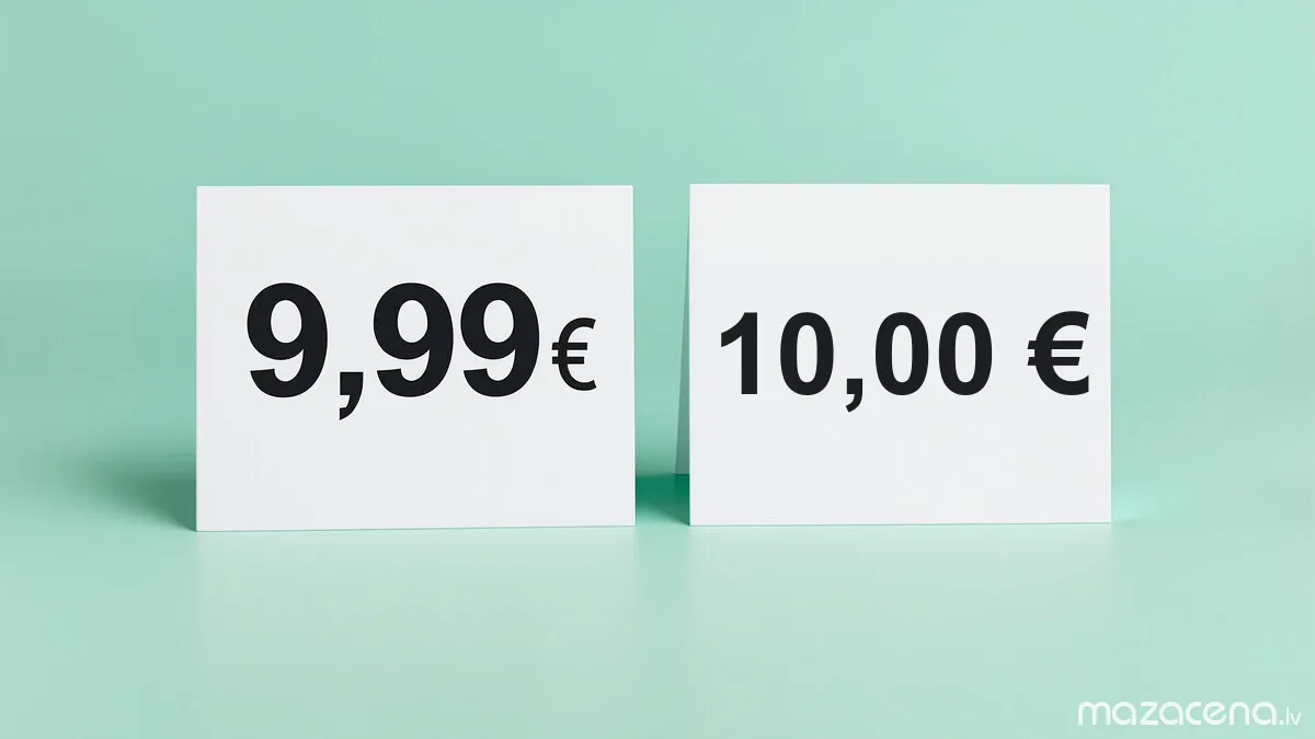 Два ценника – 9,99 € и 10,00 € – эффект левой цифры заставляет воспринимать первую цену как намного более низкую