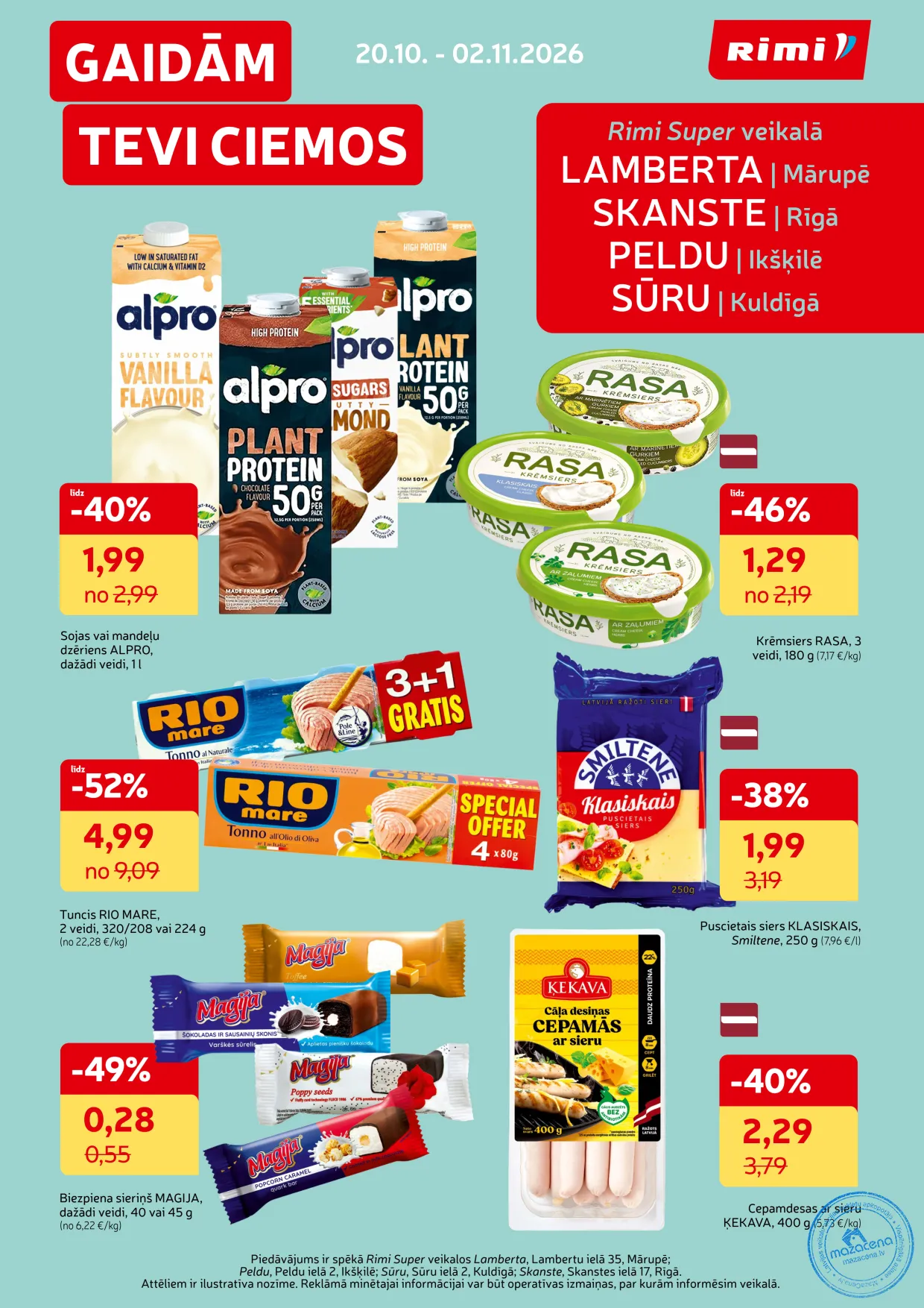 Rimi Буклет Super: Марупе (Lamberta) и Икшкиле (Peldu) 20.10.–02.11.2026, 1. lapa