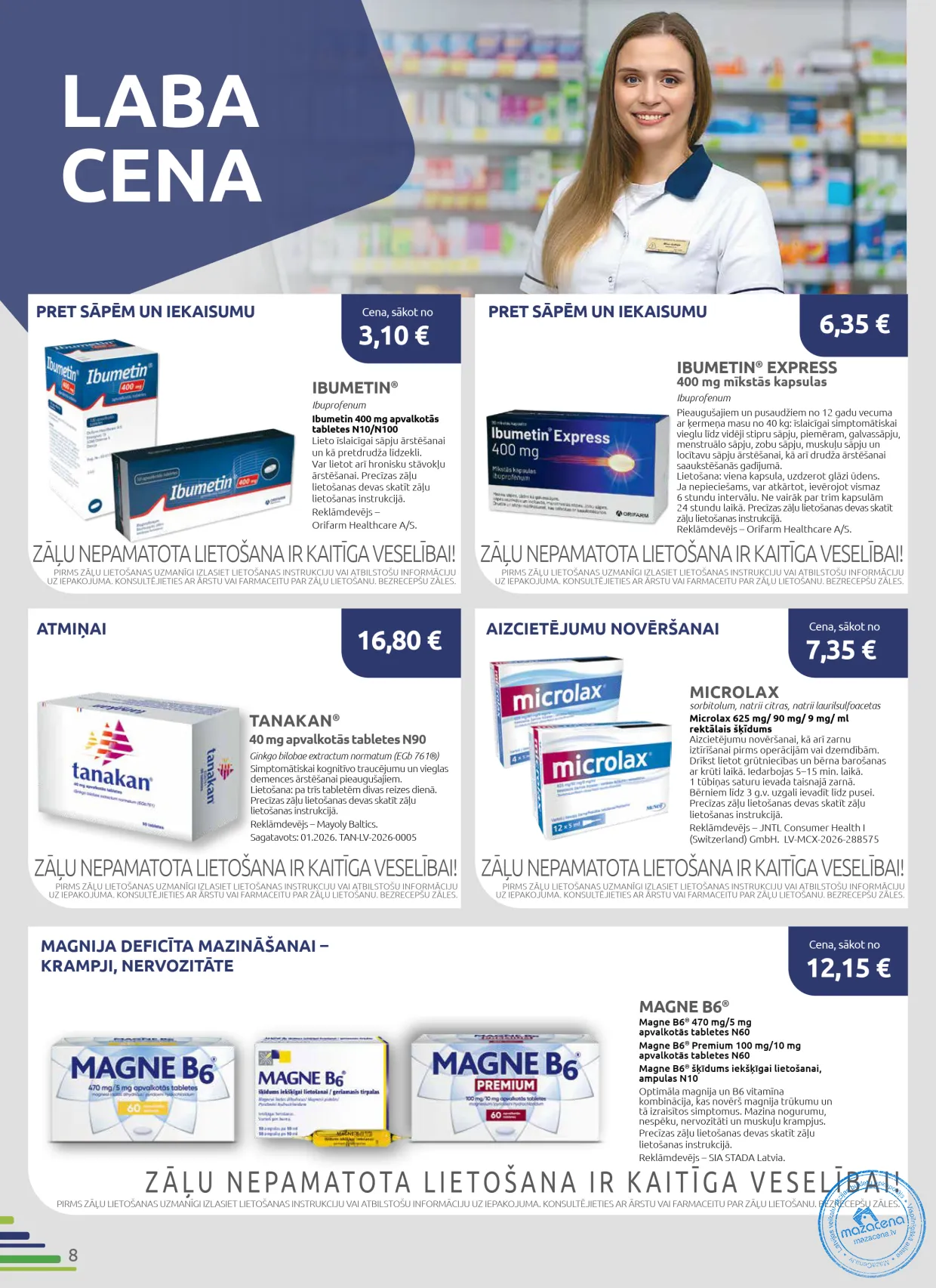 BENU Aptieka акционный буклет 01.11.–30.11.2026, 8. lapa