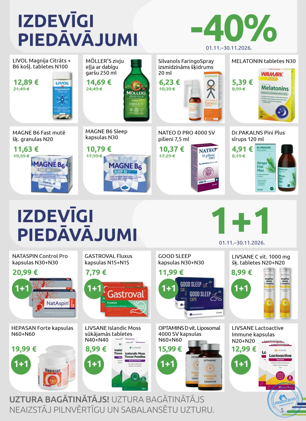 BENU Aptieka акционный буклет 01.11.–30.11.2026, 5. lapa