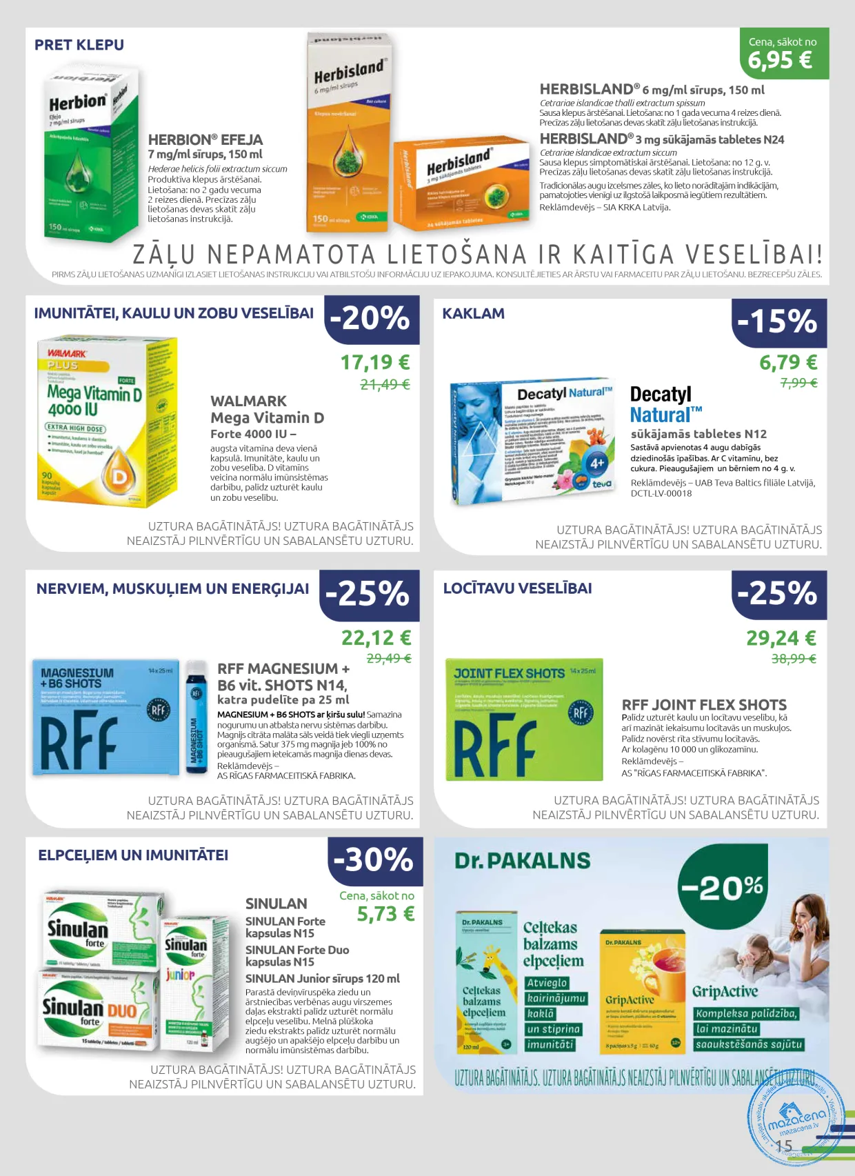 BENU Aptieka акционный буклет 01.11.–30.11.2026, 15. lapa