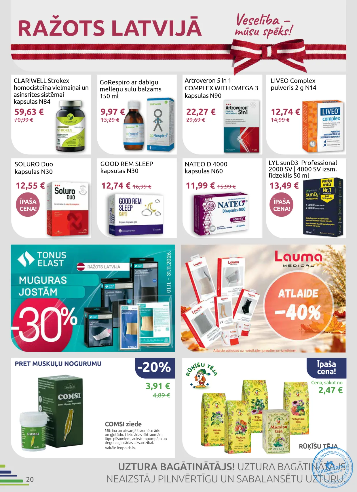 BENU Aptieka акционный буклет 01.11.–30.11.2026, 20. lapa