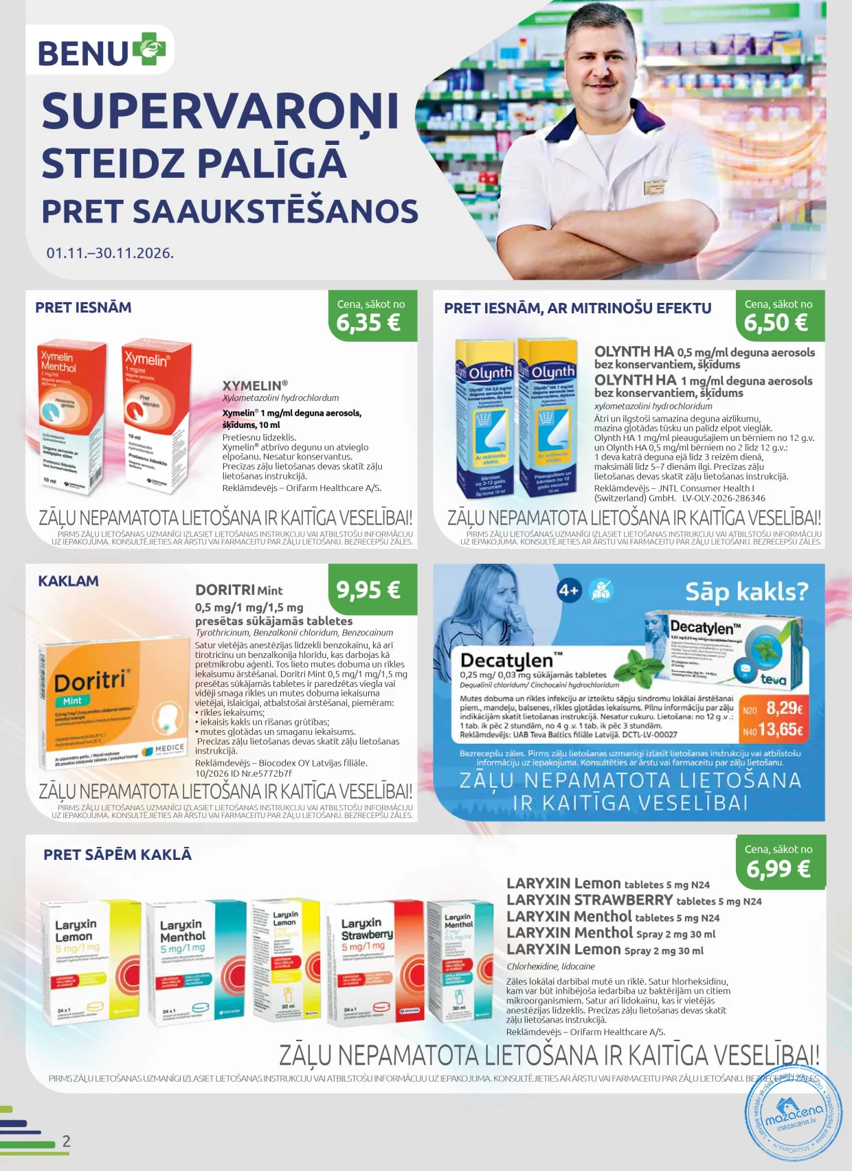 BENU Aptieka акционный буклет 01.11.–30.11.2026, 2. lapa
