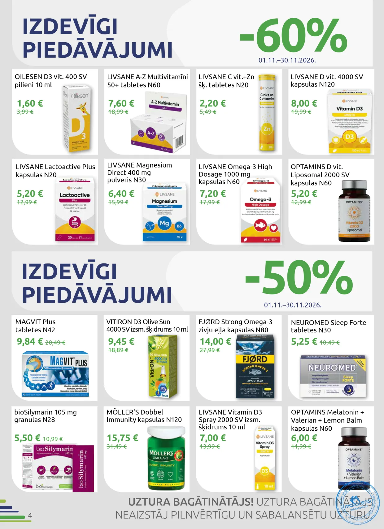BENU Aptieka акционный буклет 01.11.–30.11.2026, 4. lapa