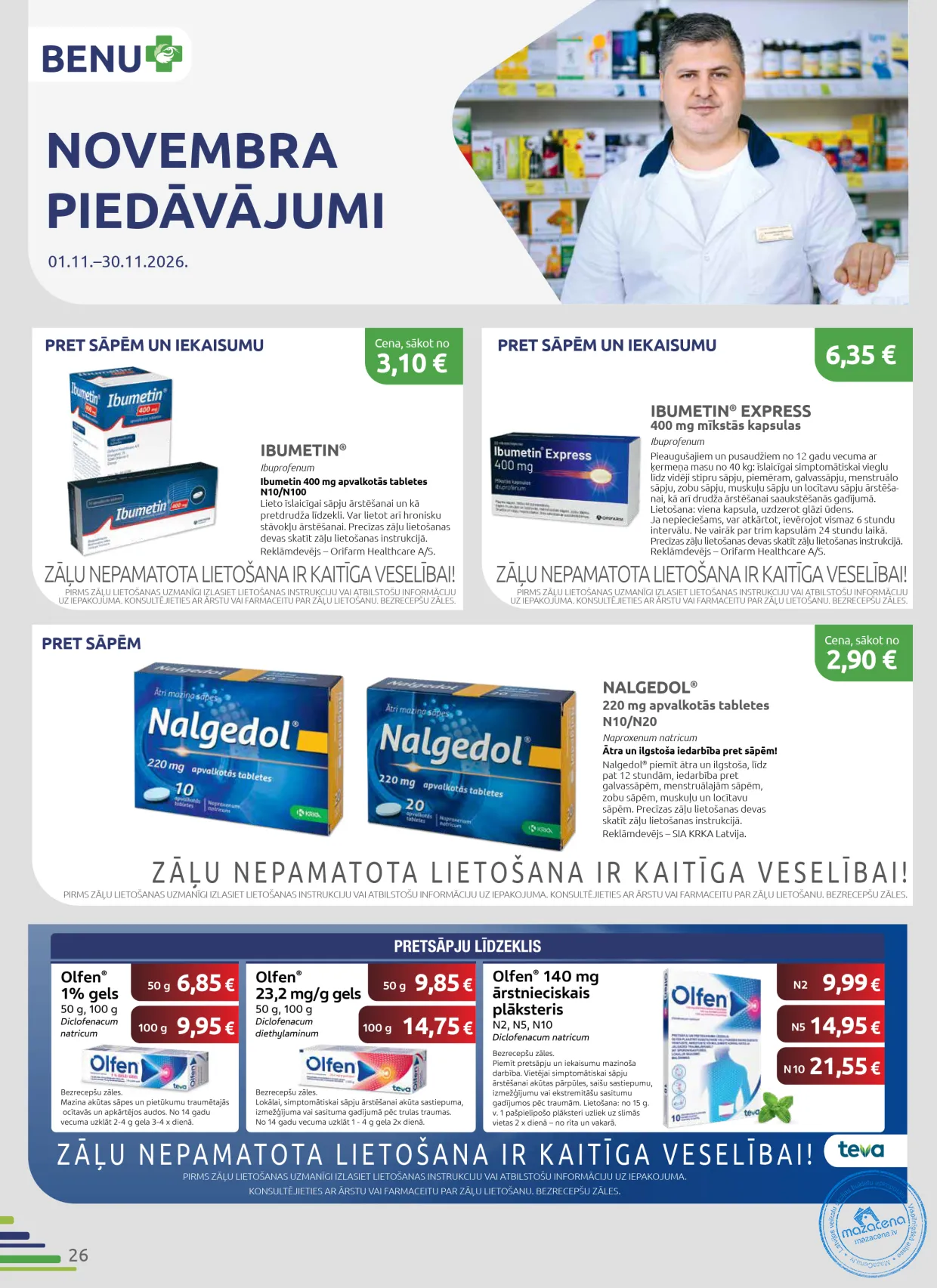 BENU Aptieka акционный буклет 01.11.–30.11.2026, 26. lapa