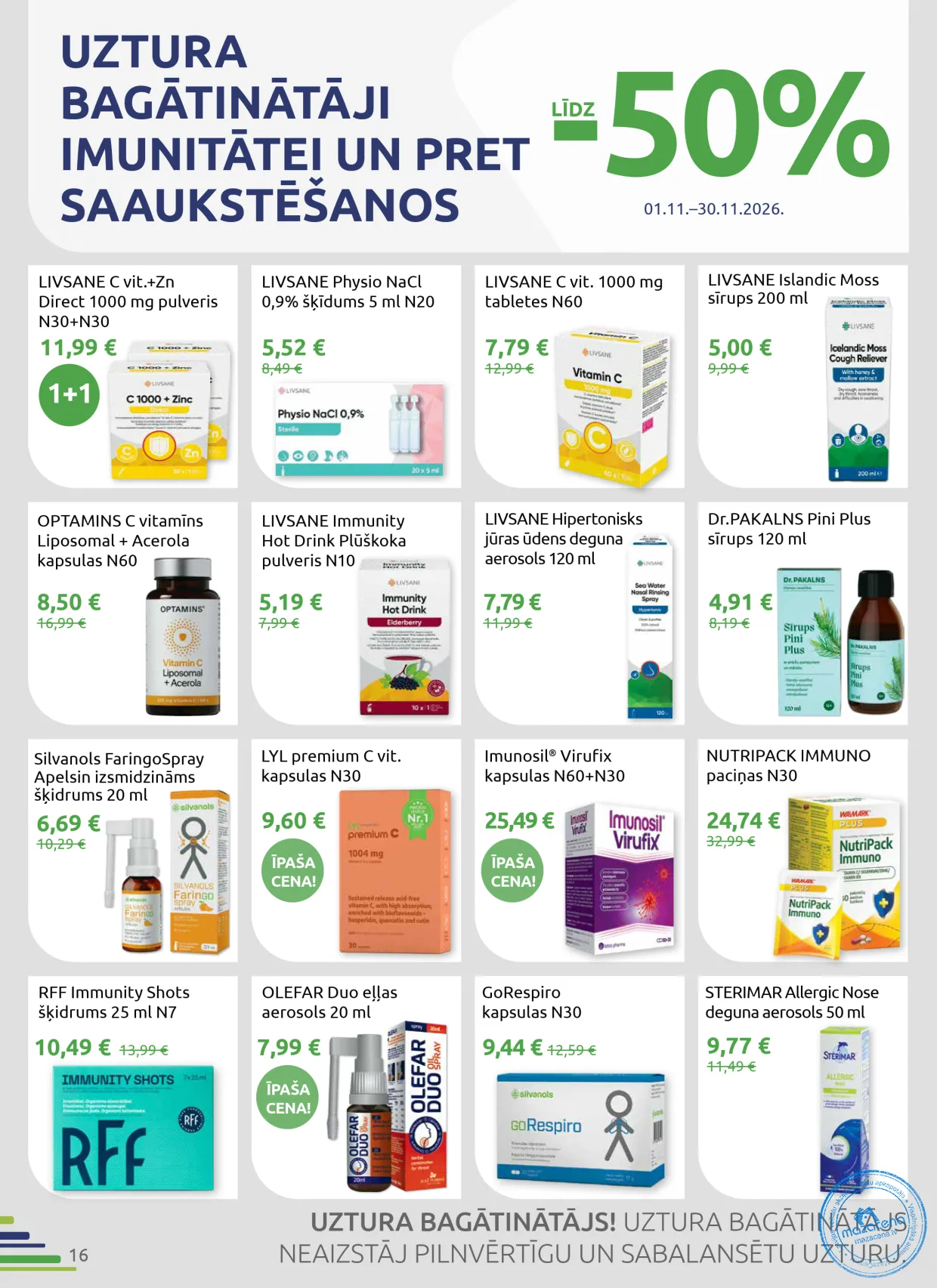 BENU Aptieka акционный буклет 01.11.–30.11.2026, 16. lapa