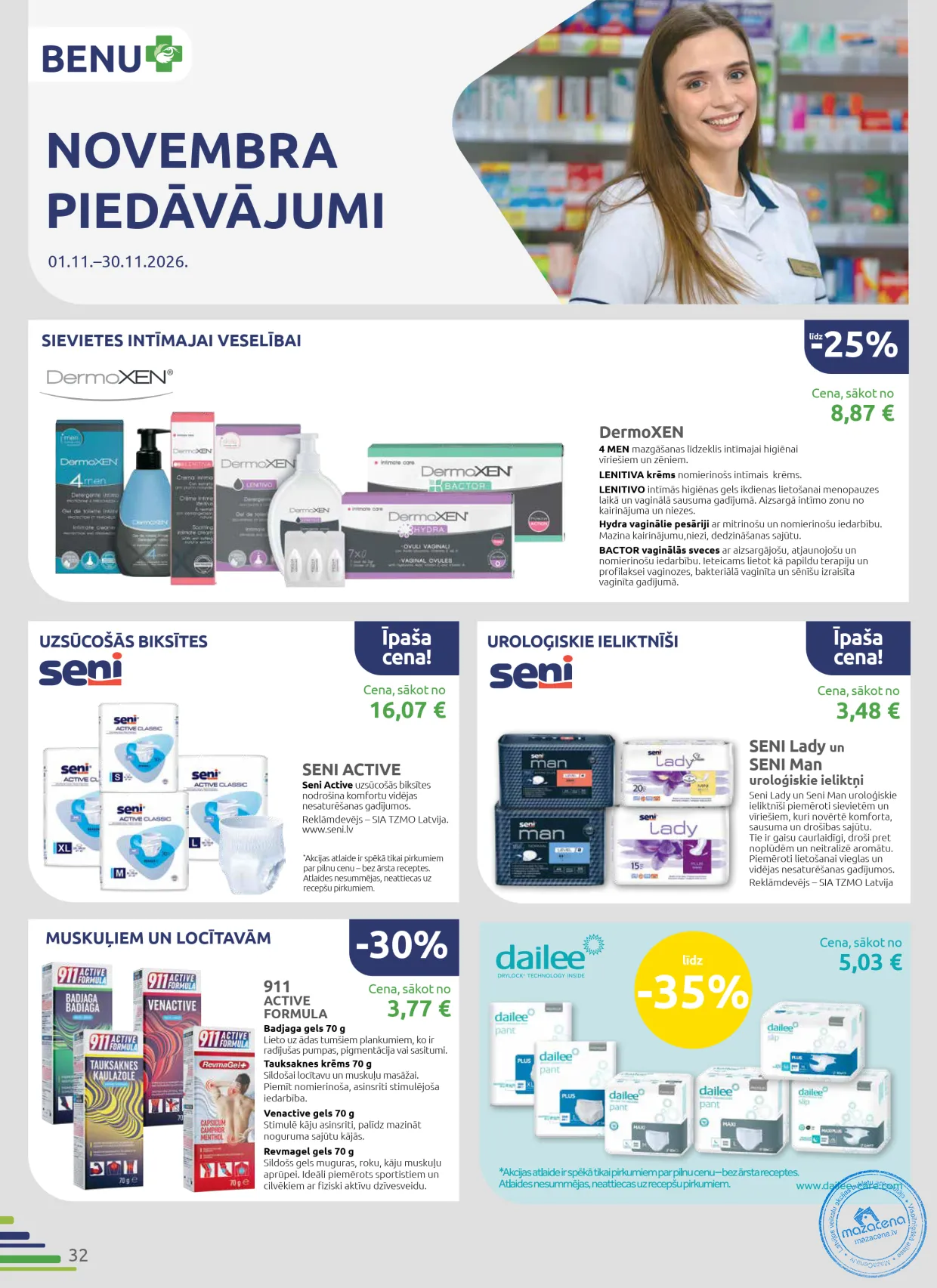 BENU Aptieka акционный буклет 01.11.–30.11.2026, 32. lapa