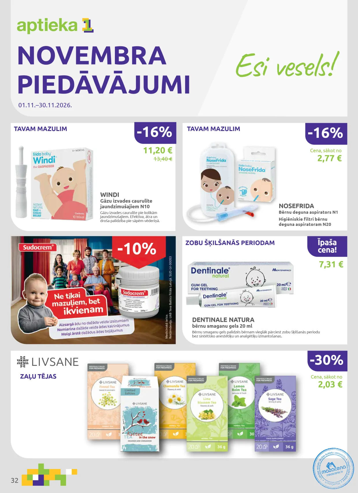 Aptieka1 акционная газета 01.11.–30.11.2026, 32. lapa