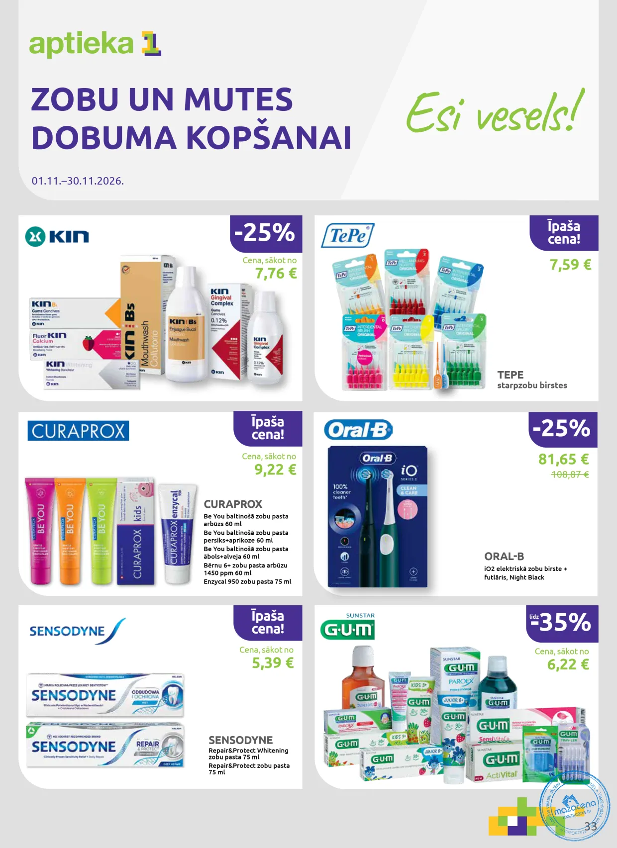 Aptieka1 акционная газета 01.11.–30.11.2026, 33. lapa
