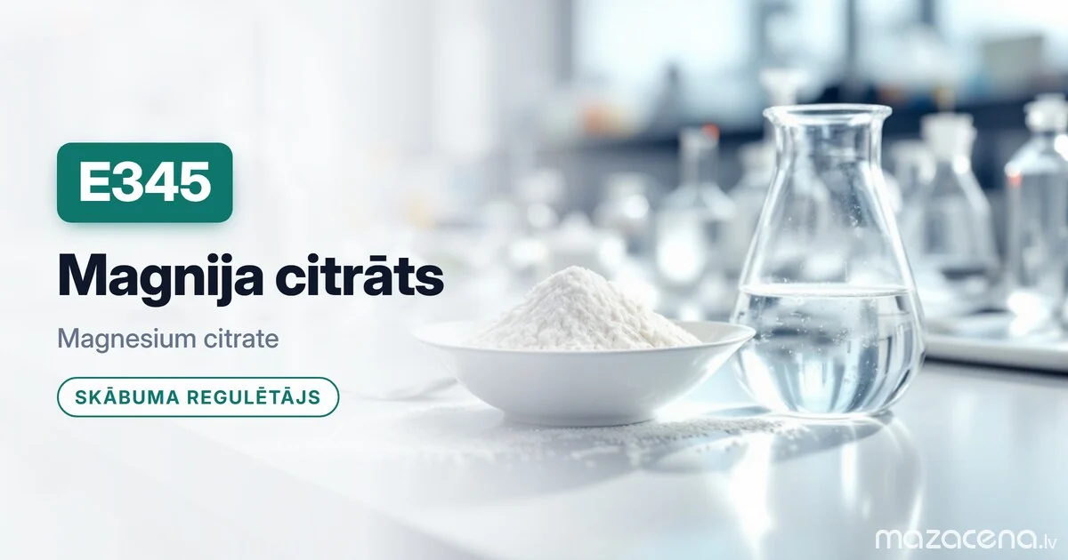 E345 magnija citrāts: magnija avots, kas ES nav piedeva