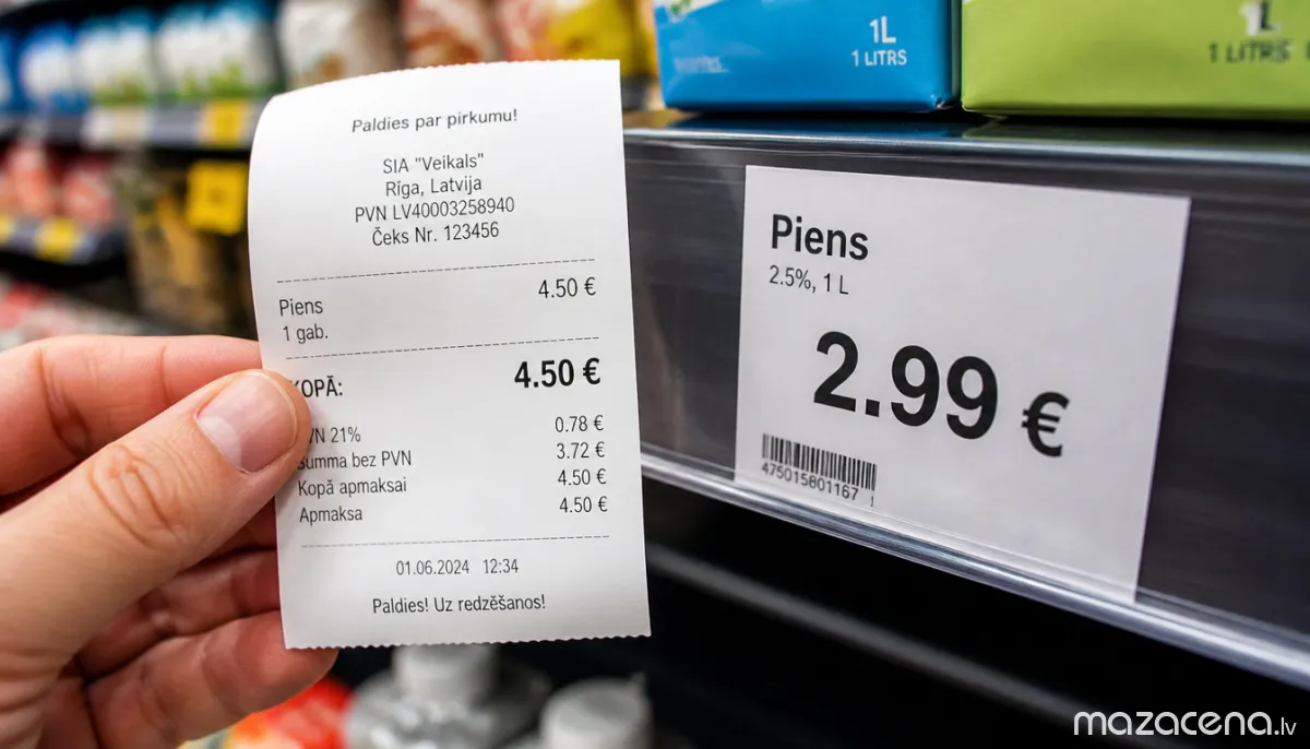 Cena plauktā atšķiras no cenas kasē: ko darīt