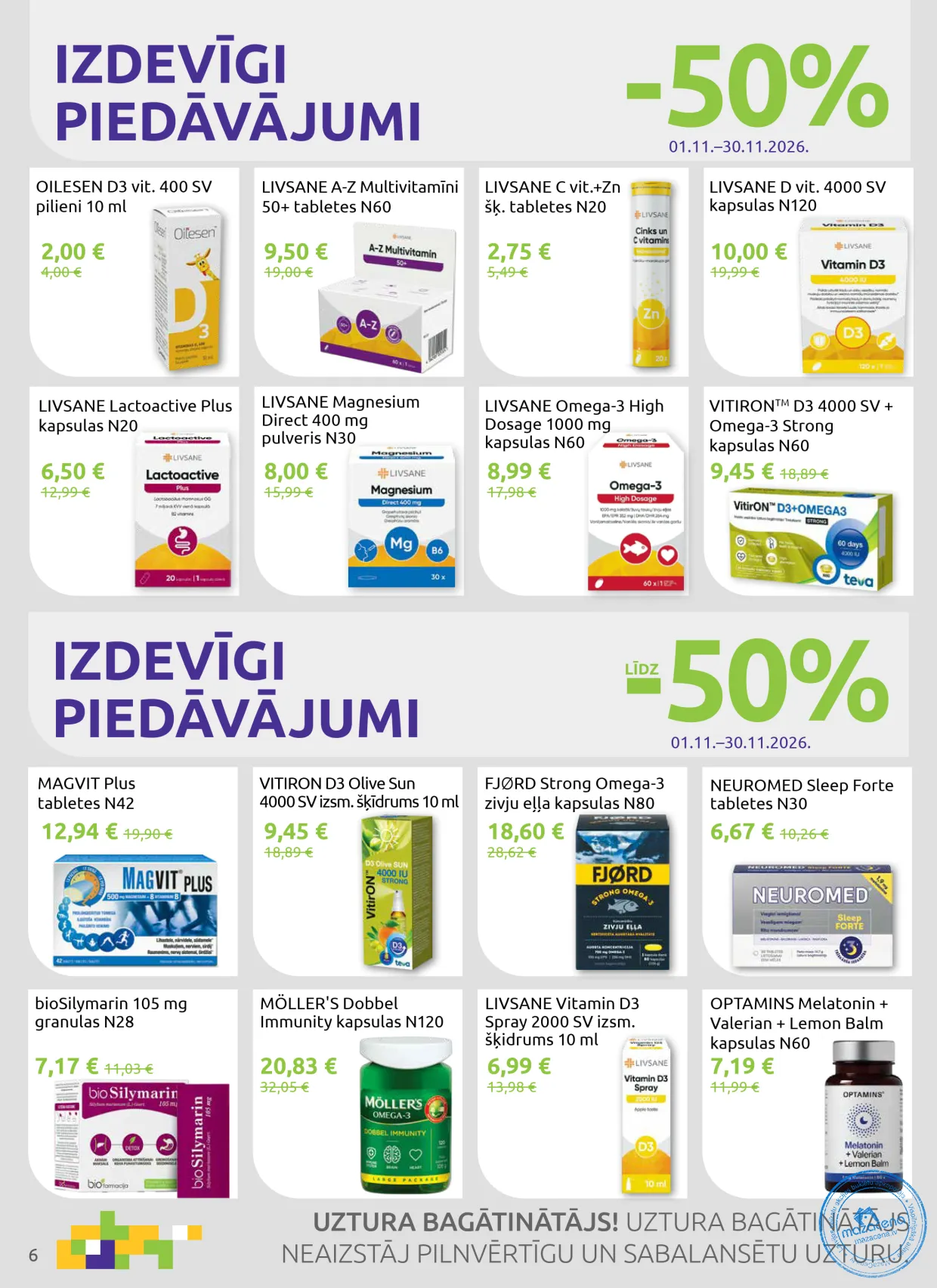 Aptieka1 акционная газета 01.11.–30.11.2026, 6. lapa