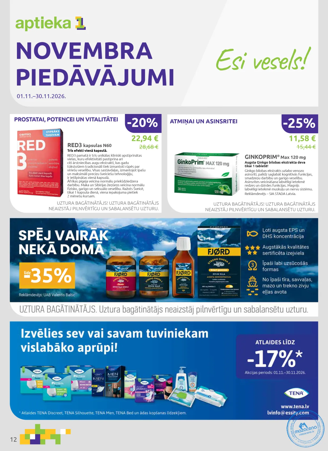 Aptieka1 акционная газета 01.11.–30.11.2026, 12. lapa