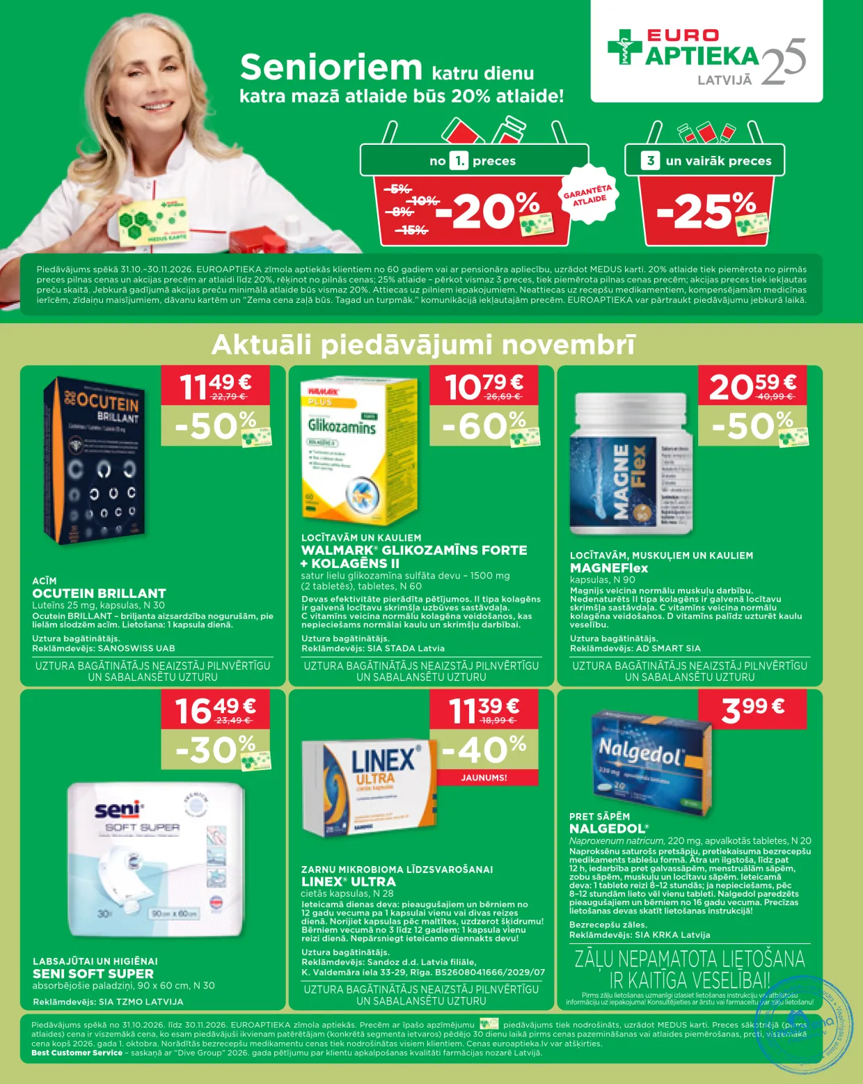 Euroaptieka акционный буклет 31.10.–30.11.2026, 32. lapa