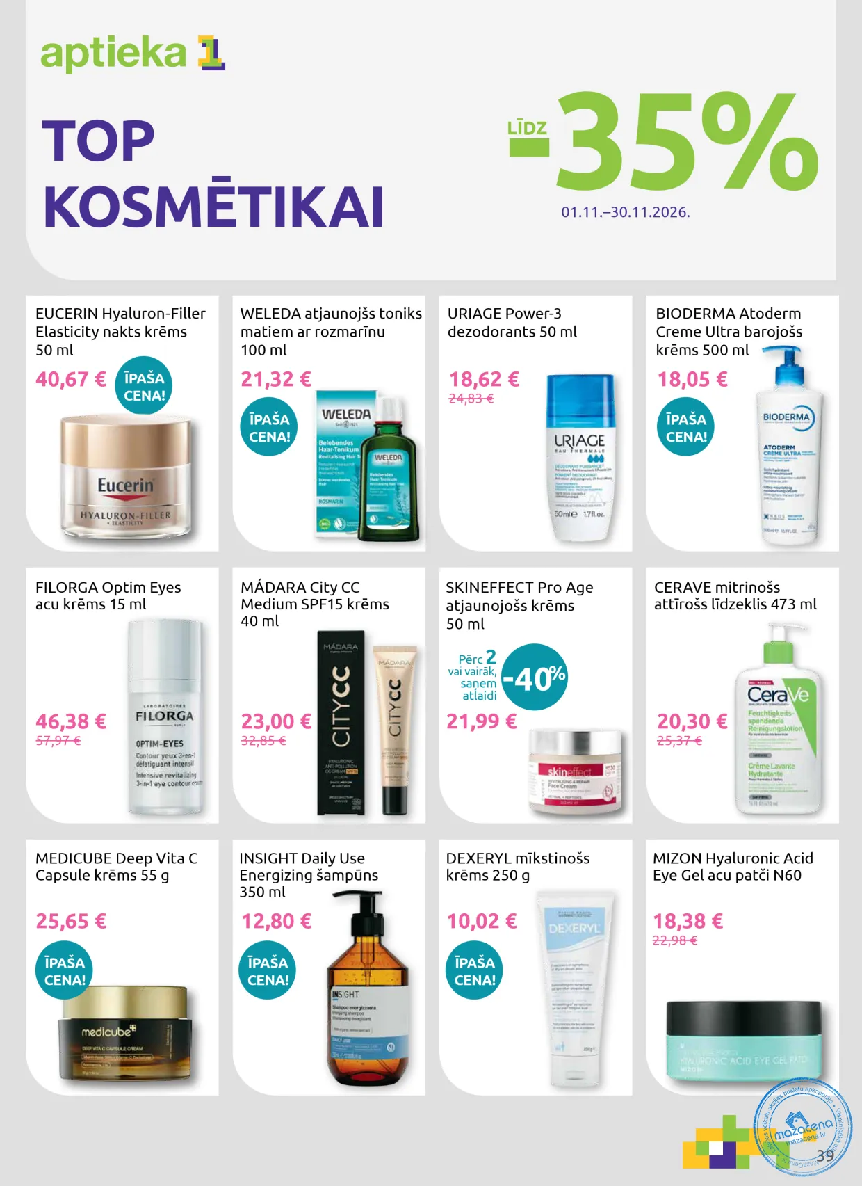 Aptieka1 акционная газета 01.11.–30.11.2026, 39. lapa