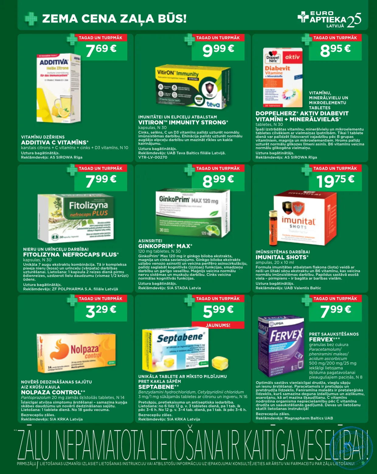 Euroaptieka акционный буклет 31.10.–30.11.2026, 9. lapa