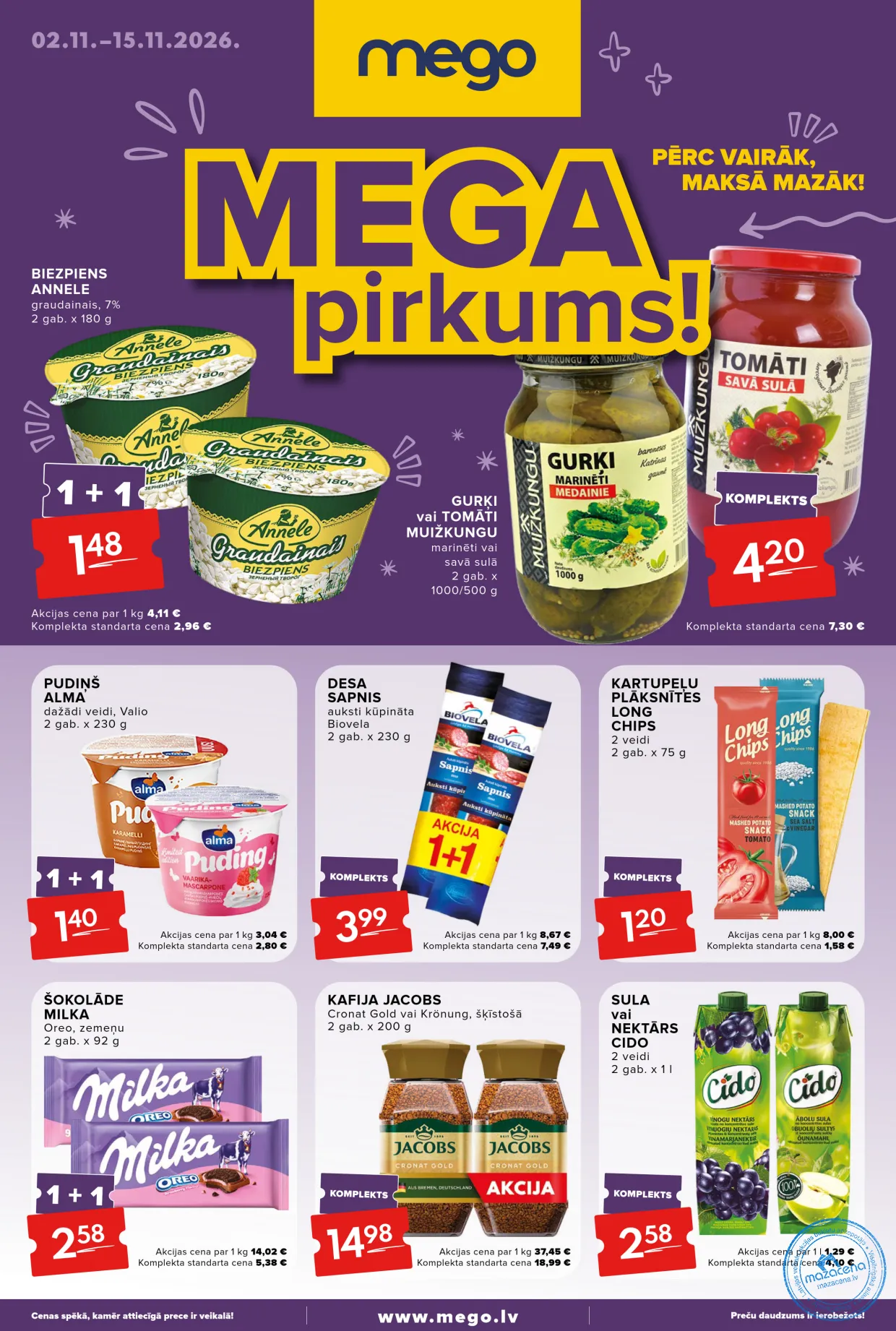 Mego mega pirkums 02.11.–15.11.2026, 1. lapa
