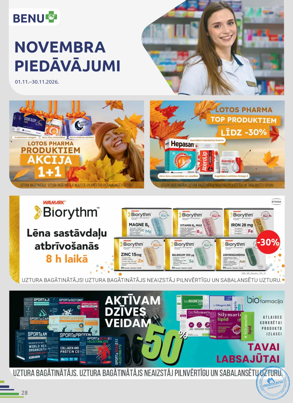BENU Aptieka акционный буклет 01.11.–30.11.2026, 28. lapa
