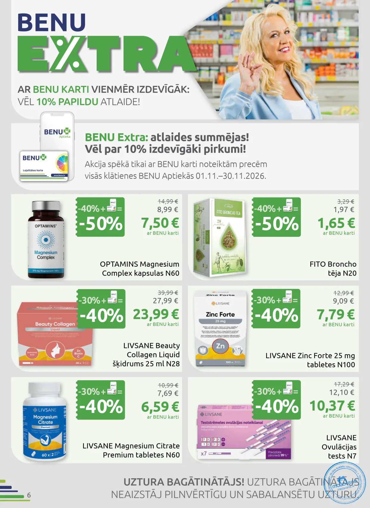 BENU Aptieka акционный буклет 01.11.–30.11.2026, 6. lapa